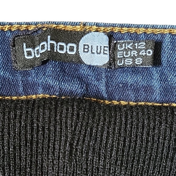 NWT Boohoo Blue maternity Sz.12 Thea over the bump jeans denimcore comfortcore - Picture 5 of 12